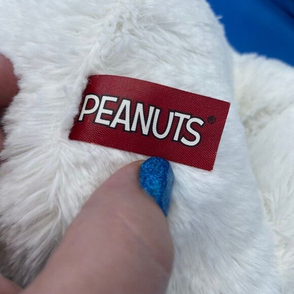 Vintage PEANUTS Branded Plush Merry Christmas Plaid Scarf Snoopy Stuffed Toy 18" - Picture 6 of 9